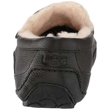 UGG Men's Ascot Slipper in Black Leather for Comfort