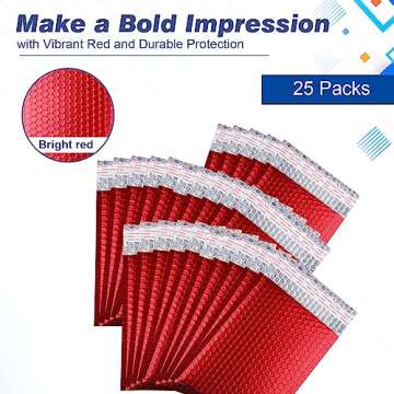 Metallic Matte Red Bubble Mailers for Secure Shipping