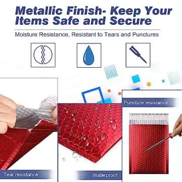Metallic Matte Red Bubble Mailers for Secure Shipping