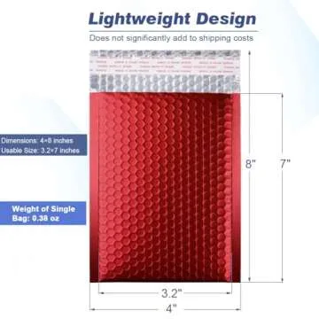 Metallic Matte Red Bubble Mailers for Secure Shipping