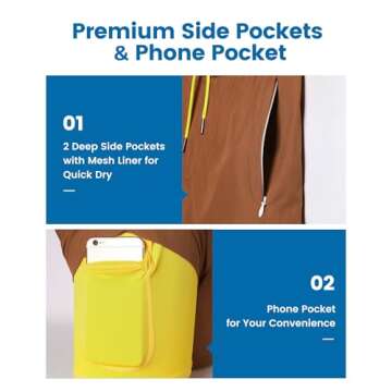 maamgic 5inch Mens Swimming Trunks with Compression Liner 2-in-1 Swim Trunks Stretch Quick Dry Swim ...