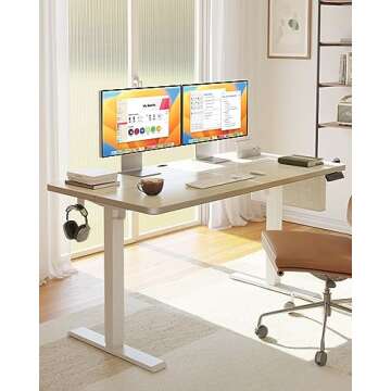 ErGear Standing Desk with Storage Pocket, 40 x 24 inch Height-Adjustable Standing Desk, Electric Sta...
