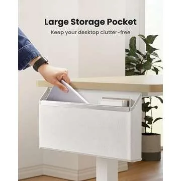 ErGear Standing Desk with Storage Pocket, 40 x 24 inch Height-Adjustable Standing Desk, Electric Standing Desk Workstation with Height Memory Presets for Home & Office, Natural Wood