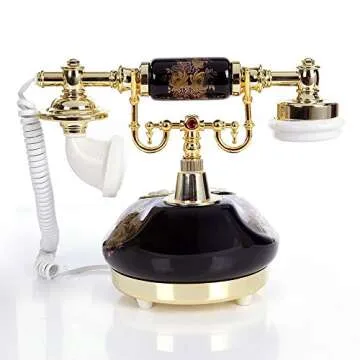 TelPal Antique Ceramic Landline Telephone for Home Decor