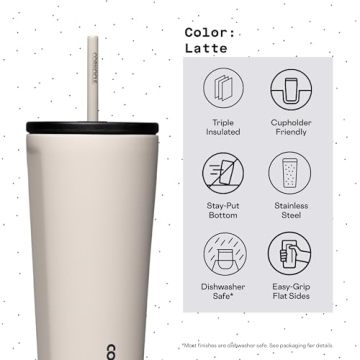 Corkcicle Cold Cup 24 oz Insulated Tumbler with Straw