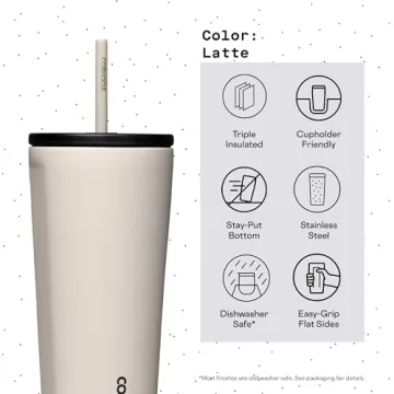 Corkcicle Cold Cup 24 oz Insulated Tumbler with Straw