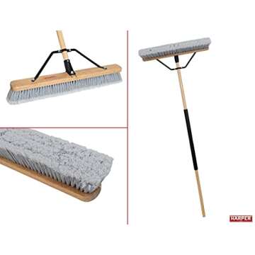 Harper 24 Inch Indoor Push Broom with Flagged Bristles