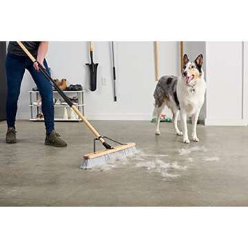 Harper 24 Inch Indoor Push Broom with Flagged Bristles