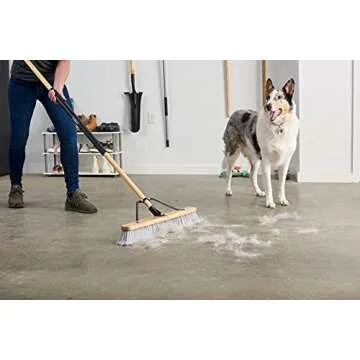 Harper 24 Inch Indoor Push Broom with Flagged Bristles