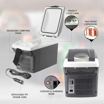 Wagan EL6206 12V 6 Quart Personal Thermoelectric, 6 Liter Capacity, Portable Electric Cooler Warmer ...