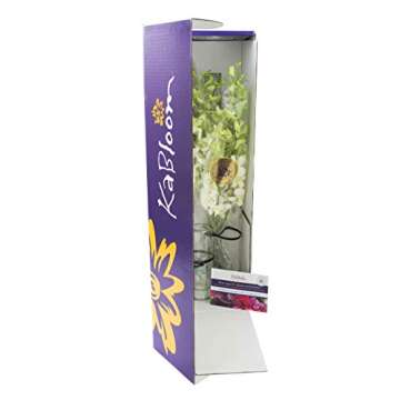 KaBloom Flowers - Exotic Perla White Orchid Bouquet of White Orchids with Vase - Gift for Birthday, ...