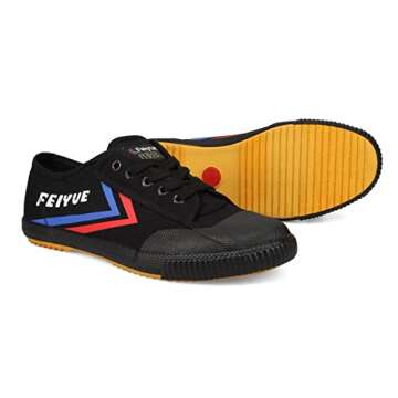 FEIYUE Fe Lo 1920 Low Top Canvas Performance Shoe with Rubber Sole Everyday Fashion Sneaker Black