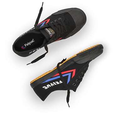 FEIYUE Fe Lo 1920 Low Top Canvas Performance Shoe with Rubber Sole Everyday Fashion Sneaker Black