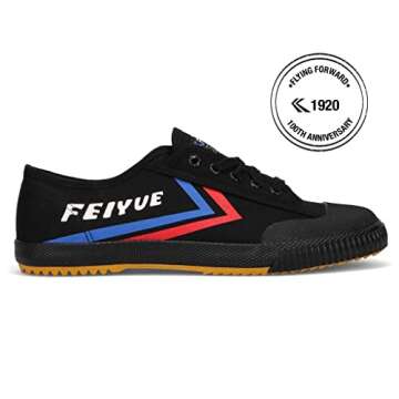 FEIYUE Fe Lo 1920 Low Top Canvas Performance Shoe with Rubber Sole Everyday Fashion Sneaker Black