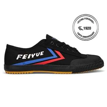 FEIYUE Fe Lo 1920 Low Top Canvas Performance Shoe with Rubber Sole Everyday Fashion Sneaker Black