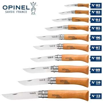 Opinel No.06 Carbon Steel Folding Pocket Knife with Beechwood Handle