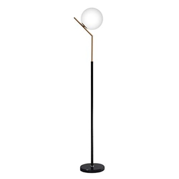 Hsyile Lighting KU300207 Modern Creative White Glass Ball Floor Lamp for Living Room,Bedroom,Office,...