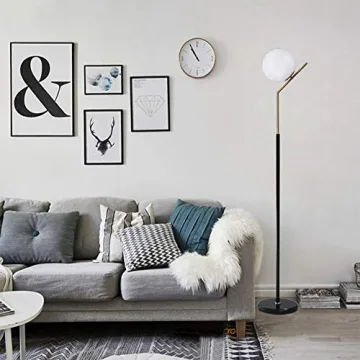 Hsyile Modern Glass Ball Floor Lamp for Home Decor