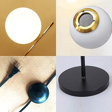 Hsyile Modern Glass Ball Floor Lamp for Home Decor