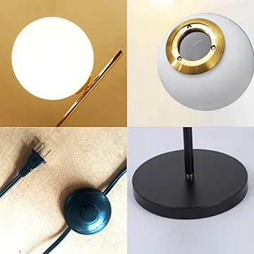 Hsyile Modern Glass Ball Floor Lamp for Home Decor