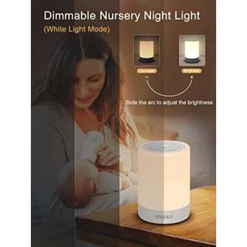 YYDSKIT Baby Night Light, Nursery Night Lamp for Breastfeeding, Portable Nightlight for Kids Toddlers Bedroom, Warm & Soft Bedside Lamp, Touch Control, Rechargeable, Lasting Up to 100Hours