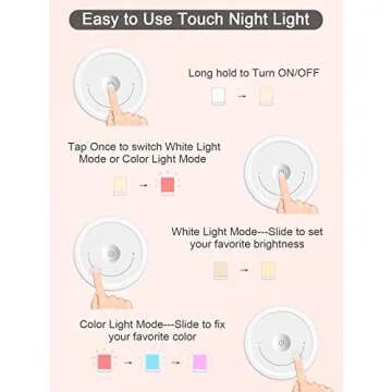 YYDSKIT Baby Night Light, Nursery Night Lamp for Breastfeeding, Portable Nightlight for Kids Toddlers Bedroom, Warm & Soft Bedside Lamp, Touch Control, Rechargeable, Lasting Up to 100Hours