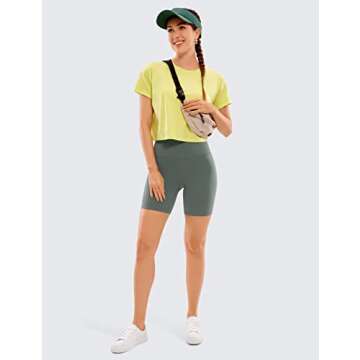 CRZ YOGA Super High Waisted Butterluxe Biker Shorts