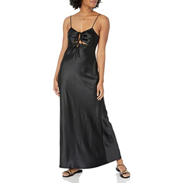 Elegant Shelby Cutout Slip Dress by The Drop in Black