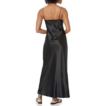 Elegant Shelby Cutout Slip Dress by The Drop in Black