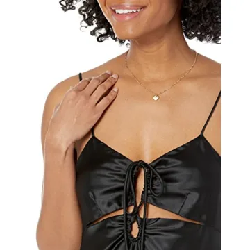 Elegant Shelby Cutout Slip Dress by The Drop in Black