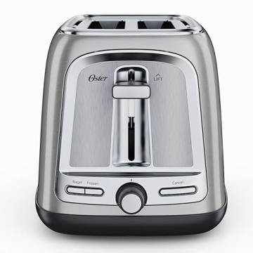 Oster Advanced Toast Technology 2-Slice Toaster, Stainless Steel Finish, All Bread Types and Bagels