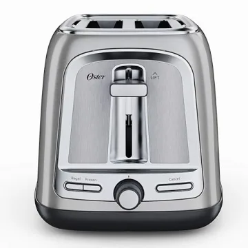 Oster Advanced Toast Technology 2-Slice Toaster, Stainless Steel Finish, All Bread Types and Bagels