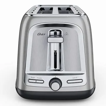 Oster Advanced Toast Technology 2-Slice Toaster, Stainless Steel Finish, All Bread Types and Bagels