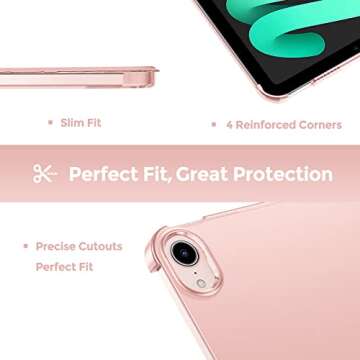 ProCase Smart Case for iPad Mini 7 A17 Pro 2024/iPad Mini 6 2021 8.3 Inch iPad Mini 7th/6th Gen Case, Hard Back Cover for iPad Mini 8.3" 7th Gen A2995/A2996/A2993/6th Gen A2567 A2568 A2569 -Pink