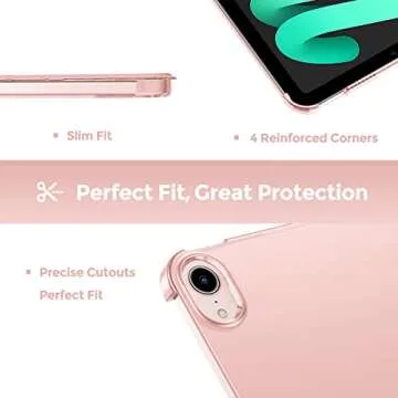 ProCase Smart Case for iPad Mini 7 A17 Pro 2024/iPad Mini 6 2021 8.3 Inch iPad Mini 7th/6th Gen Case, Hard Back Cover for iPad Mini 8.3" 7th Gen A2995/A2996/A2993/6th Gen A2567 A2568 A2569 -Pink