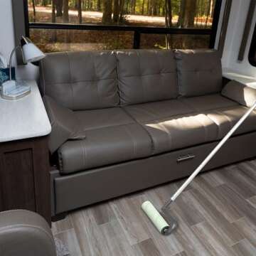 Smart Design Large Mega Floor Lint Roller with Ergonomic Handle - Aluminum Tubes - Includes Adhesive Sheets - for Cleaning, Carpet, Car, Clothing, and Pet Hair - 12.5 x 42 Inch