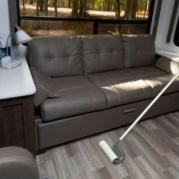 Smart Design Large Mega Floor Lint Roller with Ergonomic Handle - Aluminum Tubes - Includes Adhesive Sheets - for Cleaning, Carpet, Car, Clothing, and Pet Hair - 12.5 x 42 Inch