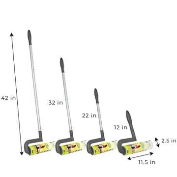 Smart Design Large Mega Floor Lint Roller with Ergonomic Handle - Aluminum Tubes - Includes Adhesive Sheets - for Cleaning, Carpet, Car, Clothing, and Pet Hair - 12.5 x 42 Inch