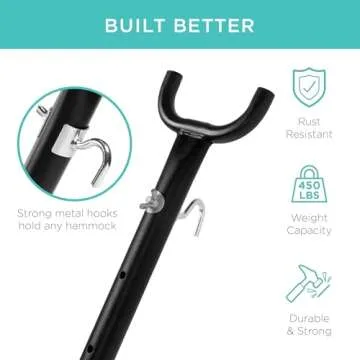 Portable Heavy-Duty Hammock Stand with Built-in Wheel