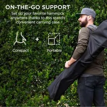 Portable Heavy-Duty Hammock Stand with Built-in Wheel