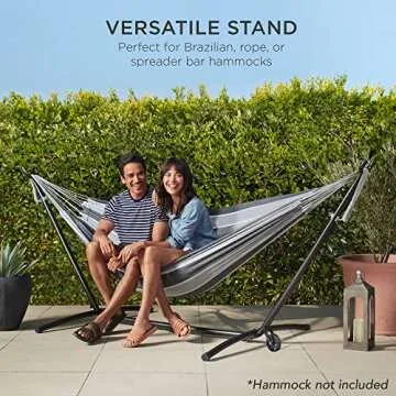 Portable Heavy-Duty Hammock Stand with Built-in Wheel