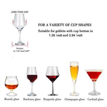 MOCOUM Wine Glasses Rack Under Cabinet Stemware Rack, Wine Glass Hanger Rack Wire Wine Glass Holder Storage Hanger for Cabinet Kitchen Bar (Black, 4 Rows 2 Pack)