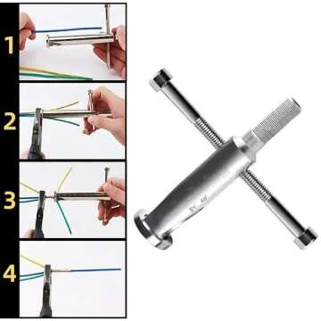 Neepanda Wire Twisting Tool, Wire Stripper and Twister, Quick Connector Twist Wire Tool for Power Drill Drivers, Power Tool Accessories Simultaneously Stripping and Twist Wire Cable (4 Square)