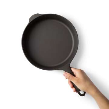 Field Company No.6 Cast Iron Skillet, 8 ⅜ in—Smoother, Lighter, Made in USA, Vintage Style, Preseasoned