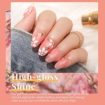 Beetles Gel Nail Polish Set, 23 Pcs Nude Pink Gel Polish Set Glitter Peach Desert Neutral Rose Gel Nail Kit Natural Skin Tone Uv Soak Off Nail Art Glossy & Matte Top Coat Gel Fall Gift for Girls