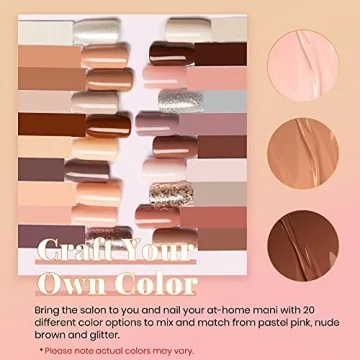 Beetles Gel Nail Polish Set, 23 Pcs Nude Pink Gel Polish Set Glitter Peach Desert Neutral Rose Gel Nail Kit Natural Skin Tone Uv Soak Off Nail Art Glossy & Matte Top Coat Gel Fall Gift for Girls