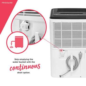 Frigidaire FFAD2233W1 Dehumidifier, Low Humidity 22 Pint Capacity with a Easy-to-Clean Washable Filter and Custom Humidity Control for maximized comfort, in White