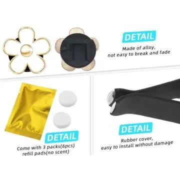 Daisy Flower Car Air Vent Clips for Freshness & Style