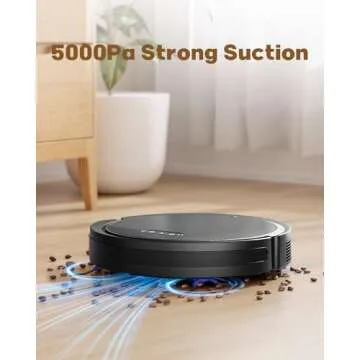 Pureatic V3 2 in 1 Robot Vacuum and Mop with 5000Pa Suction Power, Works with 2.4GWifi/ Alexa/App/, ...