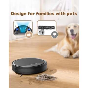 Pureatic V3 2 in 1 Robot Vacuum and Mop with 5000Pa Suction Power, Works with 2.4GWifi/ Alexa/App/, Self-Charging Vacuum Cleaner, Tangle-Free, Ideal for Pet Hair,Carpet and Hard Floor